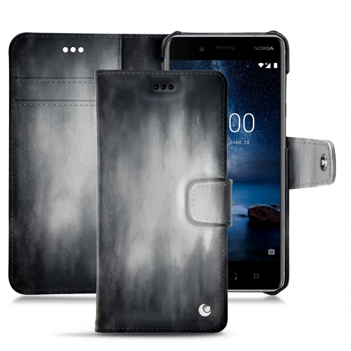 Lederschutzhülle Nokia 8 Tradition BGris Patine