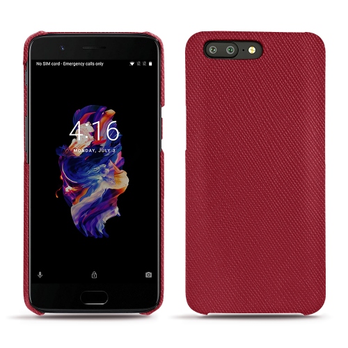 Oneplus 5 - Les étuis luxe en cuir chics et élégants Rouge passion ( Pantone #a6192e ) 