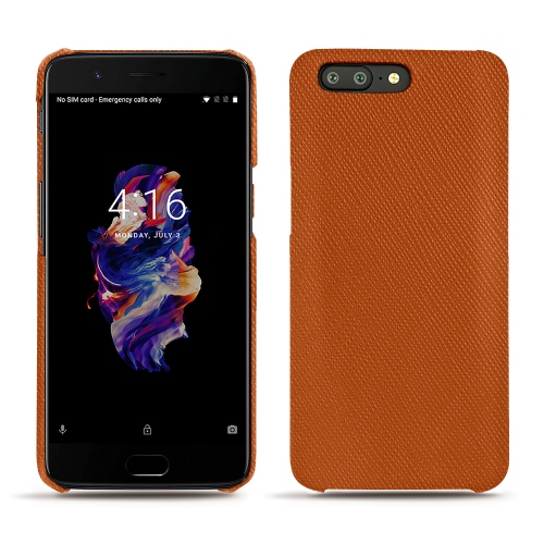 Oneplus 5 - Les étuis luxe en cuir chics et élégants Orange vibrant ( Pantone #e36b39 ) 