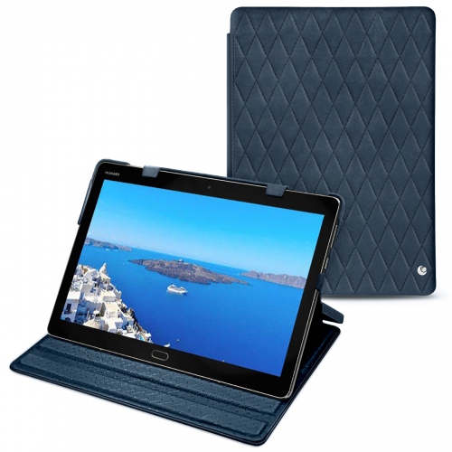 Custodia in pelle Huawei MediaPad M3 Lite 10Jean vintage - Couture ( Pantone #2f414f  ) 