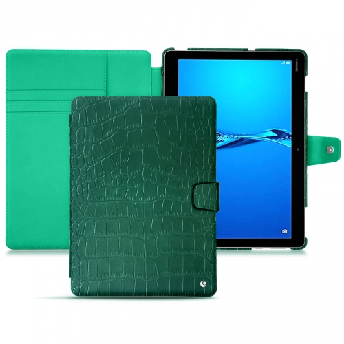 レザーケース Huawei MediaPad M3 Lite 10Crocodile pino ( Pantone #173F35 ) 