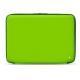 Leather sleeve for 15' laptop - Griffe 2 - Vert fluo