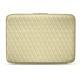 Leather sleeve for 15' laptop - Griffe 2 - Beige - Couture ( Nappa - Pantone 7502C ) 