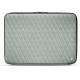 Leather sleeve for 17' laptop - Griffe 2 - Gris - Couture ( Nappa - Pantone W428C ) 
