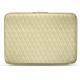 Funda de piel para ordenador portatil 17' - Griffe 2 - Beige - Couture ( Nappa - Pantone 7502C ) 