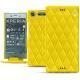 Housse cuir Sony Xperia XZ1 - Jaune fluo - Couture