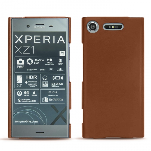 가죽 커버 Sony Xperia XZ1Marron ( Nappa - Pantone #8B4720 ) 