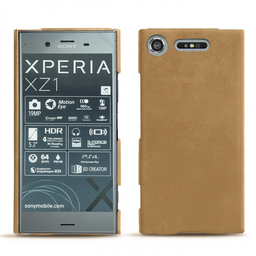가죽 커버 Sony Xperia XZ1Sable vintage ( Pantone #9b7340 ) 