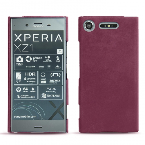 가죽 커버 Sony Xperia XZ1Prune vintage ( Pantone #612434 ) 