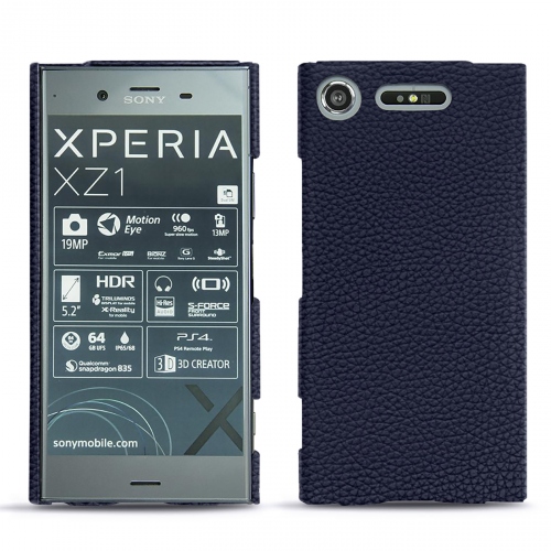 Sony Xperia XZ1 leather caseCobalt ( Pantone #2b253f ) 