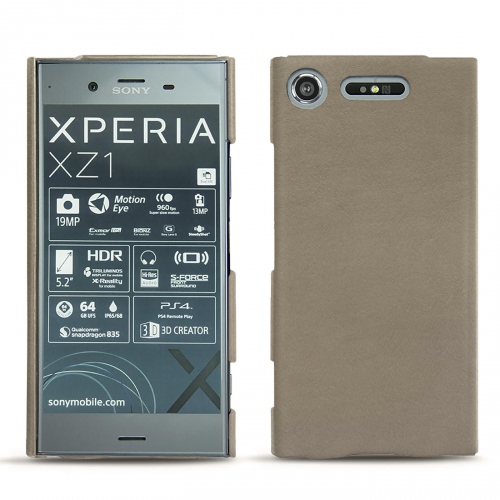 Sony Xperia XZ1 leather caseDarboun sabla ( Pantone #BCB1A1 )