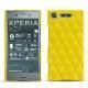 Coque cuir Sony Xperia XZ1 - Jaune fluo - Couture