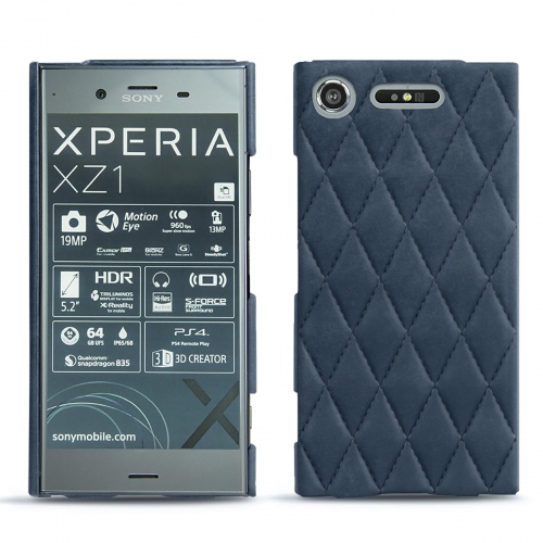 Lederschutzhülle Sony Xperia XZ1Jean vintage - Couture ( Pantone #2f414f  ) 