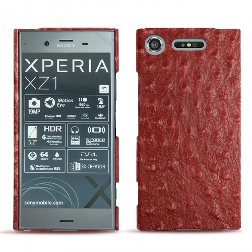 가죽 커버 Sony Xperia XZ1Autruche ciliegia ( Pantone #a4343a ) 