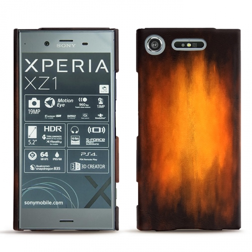 Sony Xperia XZ1 leather caseFauve Patine