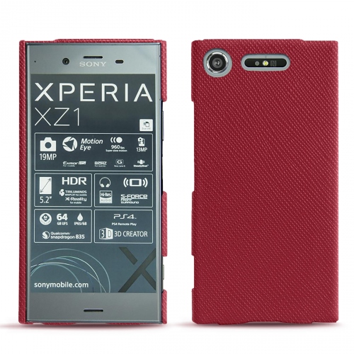 가죽 커버 Sony Xperia XZ1Rouge passion ( Pantone #a6192e ) 