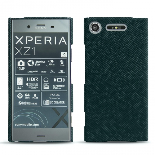 Capa em pele Sony Xperia XZ1Vert séduisant ( Pantone #1d3c34 ) 