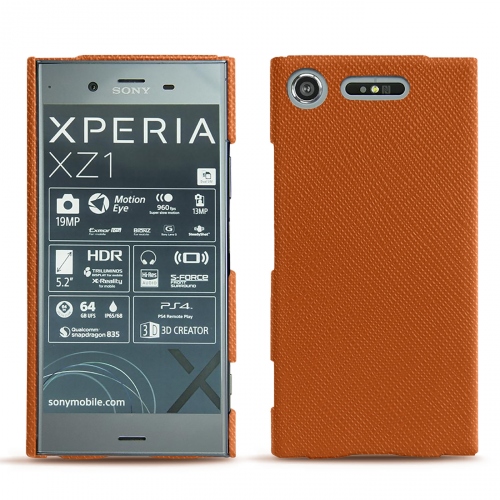 가죽 커버 Sony Xperia XZ1Orange vibrant ( Pantone #e36b39 ) 