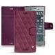 Housse cuir Sony Xperia XZ1 - Prune vintage - Couture