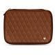 Portable hard drive leather case - Marron - Couture ( Nappa - Pantone 1615C ) 