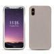 Coque cuir Apple iPhone X - Taupe innocent