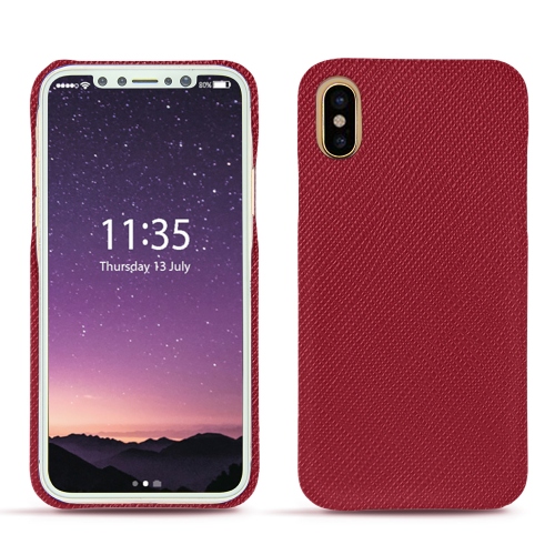 Custodia in pelle Apple iPhone XRouge passion ( Pantone #a6192e ) 