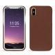 Funda de piel Apple iPhone X - Marron délicat