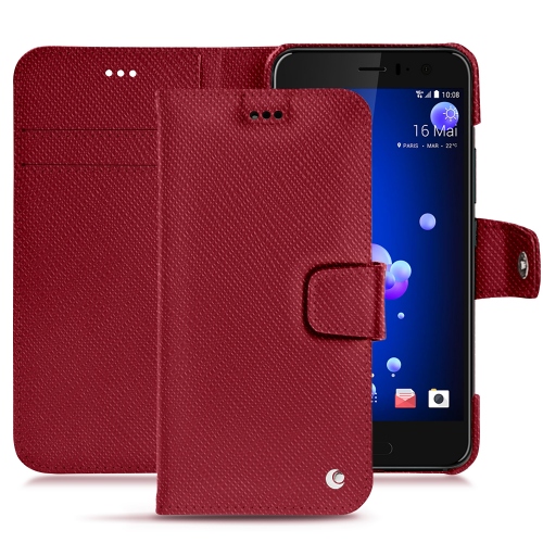 硬质真皮保护套 HTC U11Rouge passion ( Pantone #a6192e ) 