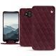 Housse cuir Huawei Mate 10 - Lie de vin - Couture ( Pantone 5115C ) 