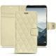 Housse cuir Huawei Mate 10 - Ivoire - Couture ( Sleek P C12 - White ) 