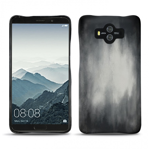 La coque cuir chic fabriquée main pour votre Huawei Mate 10 Gris Patine