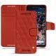 Google Pixel 2 leather case - Papaye - Couture ( Pantone 180C ) 