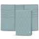 Etui passeport - 8 cartes de crédit - Bleu ciel - Couture ( Nappa - Pantone 277C ) 