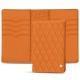 Bolsa em pele para passaporte - 8 cartões de crédito - Orange - Couture ( Nappa - Pantone 1495U ) 