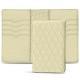Custodia in cuoio per passaporto - 8 carte di credito - Ivoire - Couture ( Sleek P C12 - White ) 