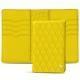 Estuche de piel para pasaporte - 8 tarjetas de crédito - Jaune fluo - Couture