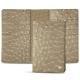 Lederetui für Reisepass - 8 Kreditkarten - Autruche desert