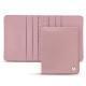 Custodia in cuoio per carte da visita - 6 carte - Rose ( Nappa - Pantone 2365C ) 