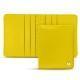Custodia in cuoio per carte da visita - 6 carte - Jaune fluo
