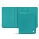 Leather case for business cards - 6 cards - Bleu fluo