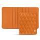Custodia in cuoio per carte da visita - 6 carte - Orange - Couture ( Nappa - Pantone 1495U ) 