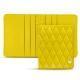 Leather case for business cards - 6 cards - Jaune fluo - Couture