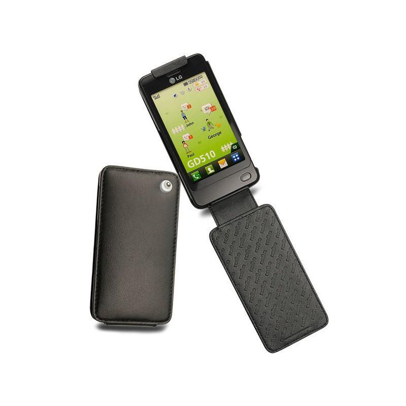 Custodia in pelle LG GD510 Pop  - Noir ( Nappa - Black ) 