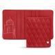 Custodia in cuoio per carte da visita - 6 carte - Rouge troupelenc - Couture