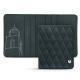 Leather case for business cards - 6 cards - Blu marino - Couture