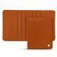 Leather case for business cards - 6 cards - Orange vibrant