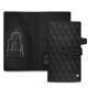 Leather travel wallet - Negre poudro - Couture