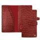 Leather travel wallet - Autruche ciliegia