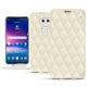 Housse cuir LG V30 - Blanc - Couture ( Bologna - White ) 
