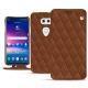Housse cuir LG V30 - Marron - Couture ( Nappa - Pantone 1615C ) 